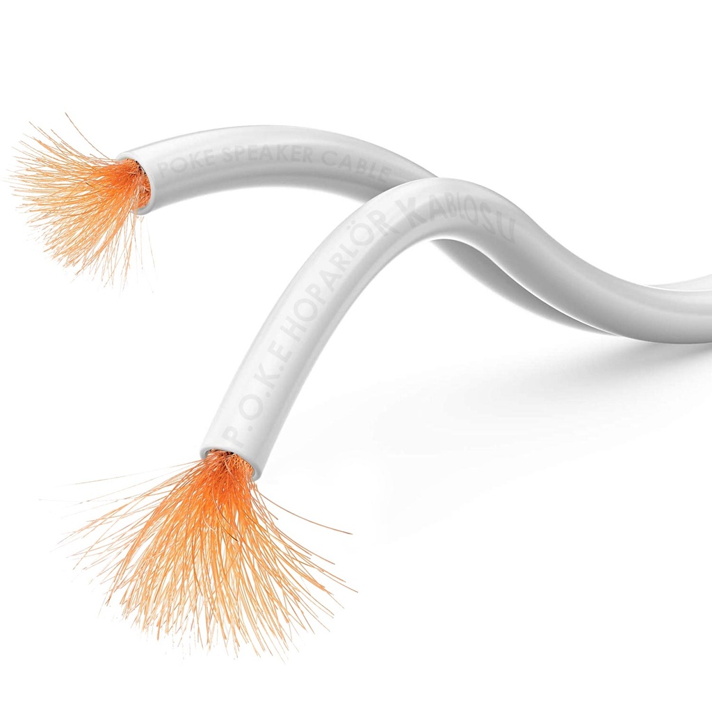 2x1.5 Hoparlör Kablosu Beyaz Kordon 100mt Poke Pk-1172