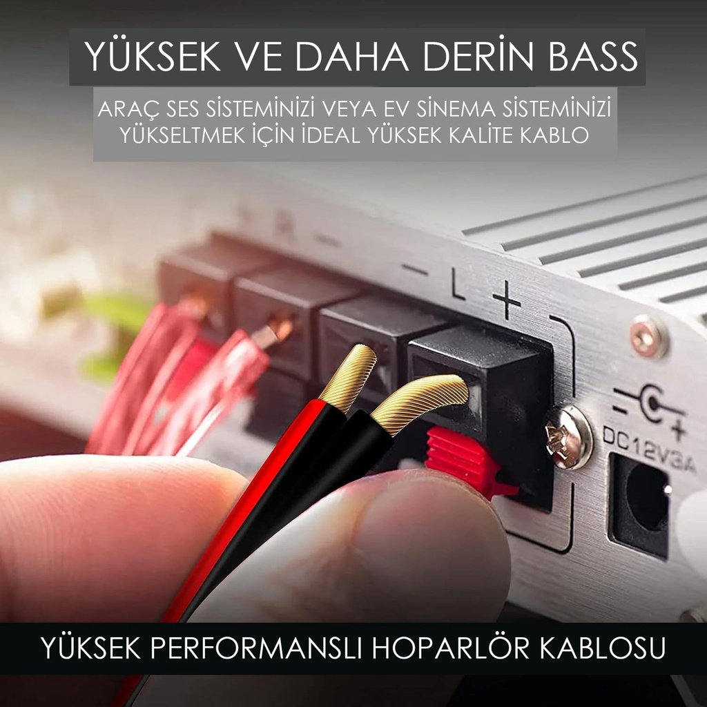 2x2.5 Hoparlör Kablosu Siyah Kordon 100mt Poke PK-1181 