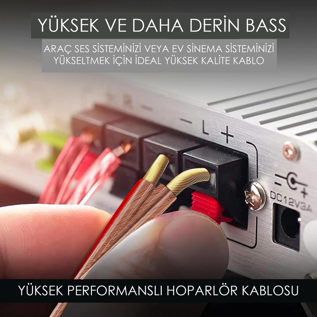 2x0.50 Hoparlör Kablosu Şeffaf Kordon 100mt Poke PK-1165