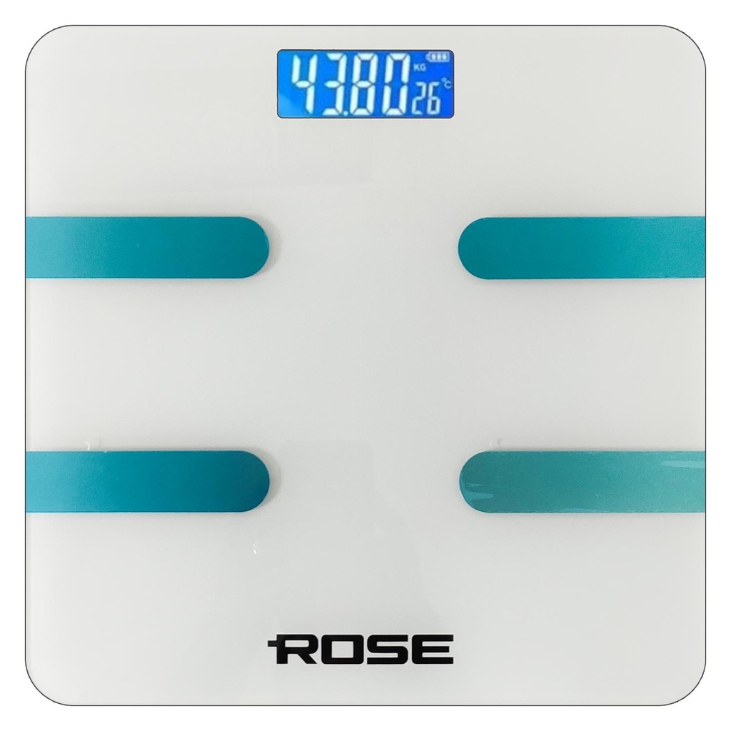 Dijital Baskül Tartı Akıllı Yağ Ölçer Bluetooth Telefon Uygulamalı Rose RB-201