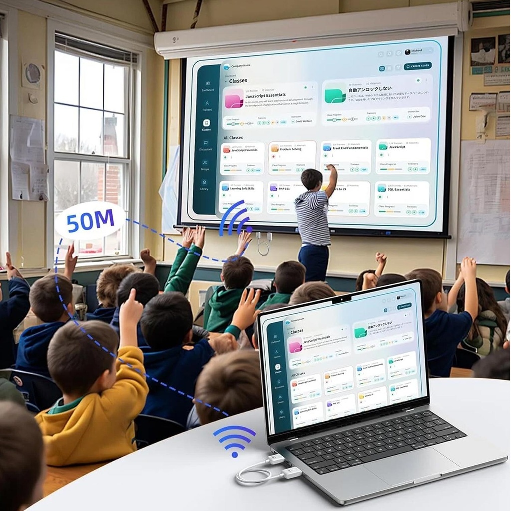 50 Metre Hdmi Extender Wireless Transmitter Kablosuz Hdmi Görüntü ve Ses Aktarıcı Rose RC-501