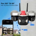 Kablosuz PTZ Akıllı Güvenlik Kamerası 3 Lens 6+5+5MP Gece Renkli Sesli Alarmlı Apronx APX-WP332