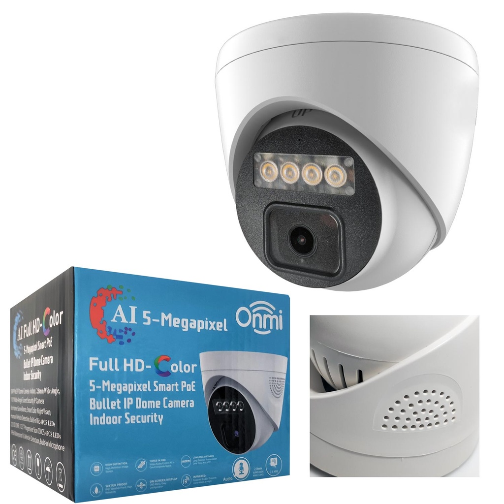 Colorvu Gece Renkli 5mp IP Dome Kamera Mikrofonlu 2.8mm Apronx AX-DN150S