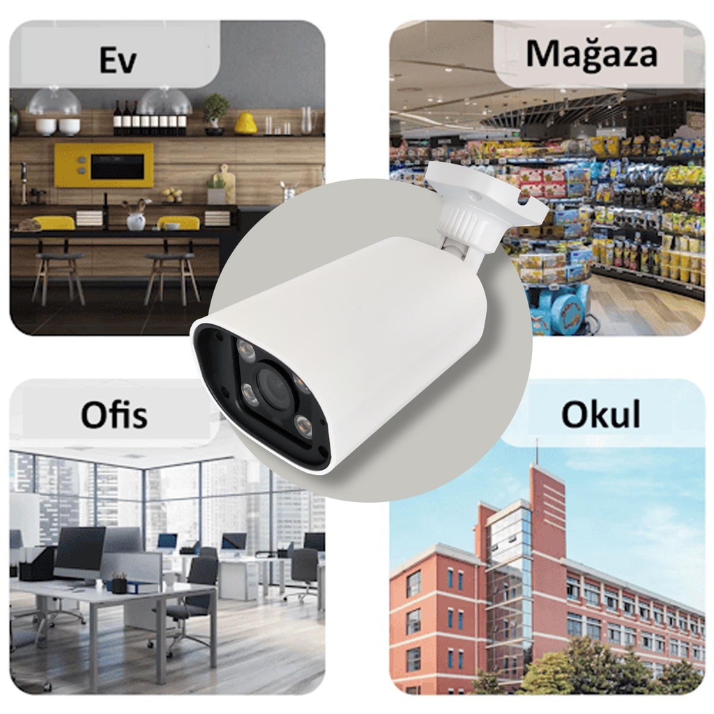 Colorvu Gece Renkli 5mp IP Bullet Kamera Mikrofonlu 2.8mm Apronx AX-BW168S