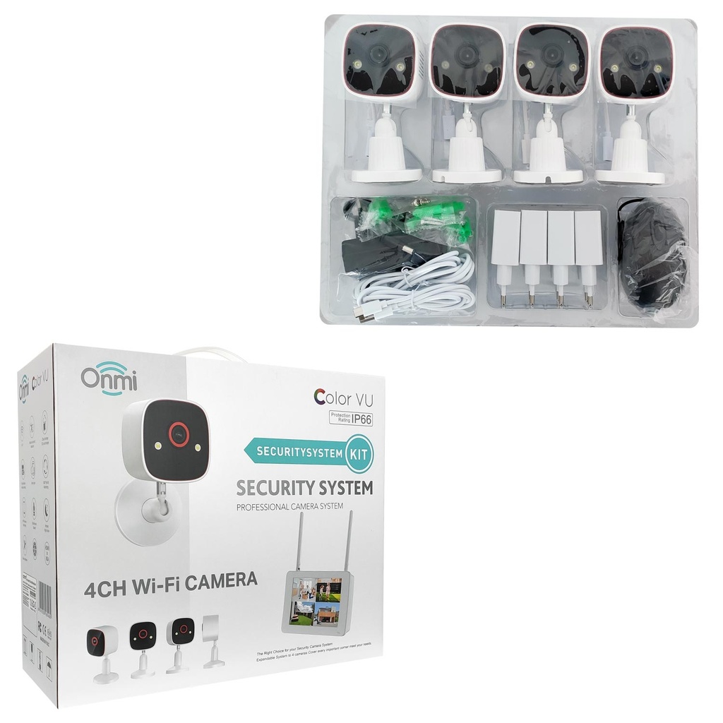 Güvenlik Kamera Seti 4 Kanal NVR + 4 Kamera 3MP Colorvu Gece Renkli + 10" LCD Monitör Apronx AX-BSM400