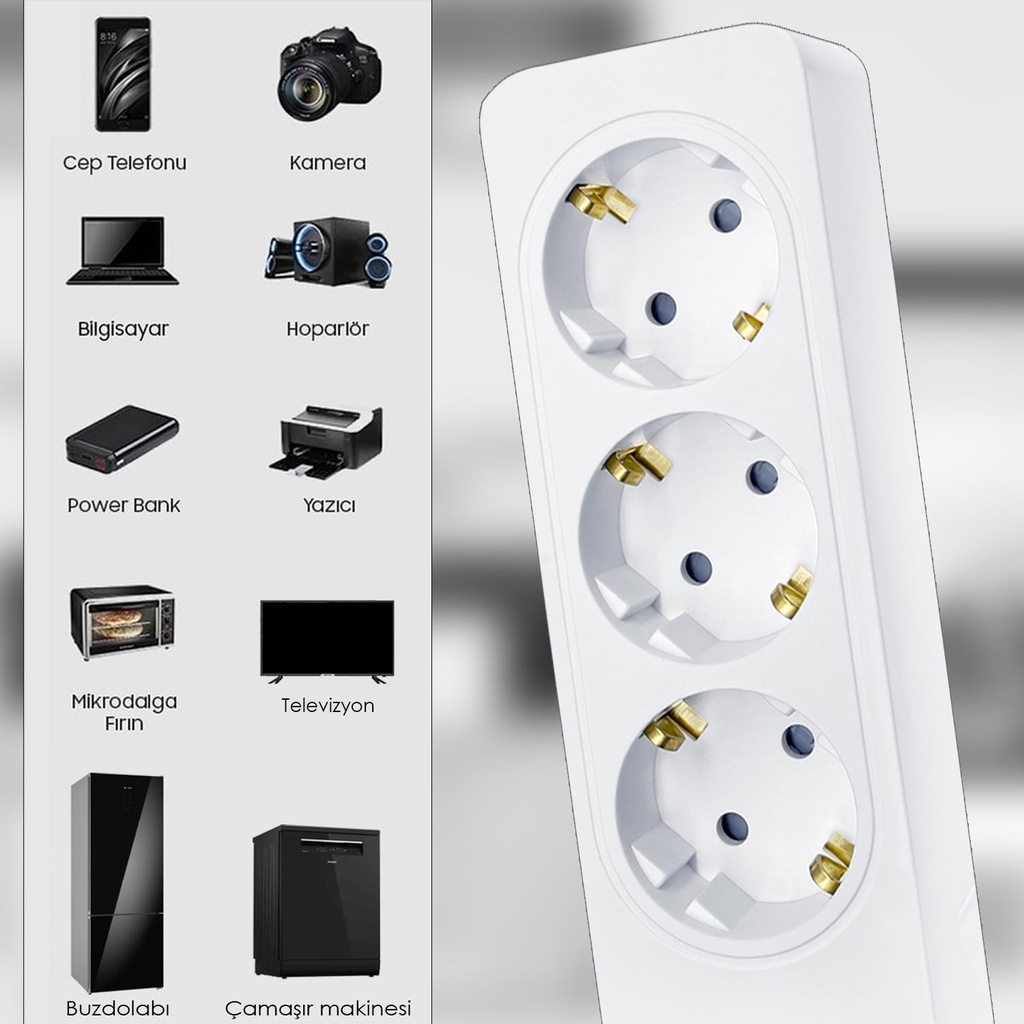 Üçlü Grup Priz Klemensli Vega