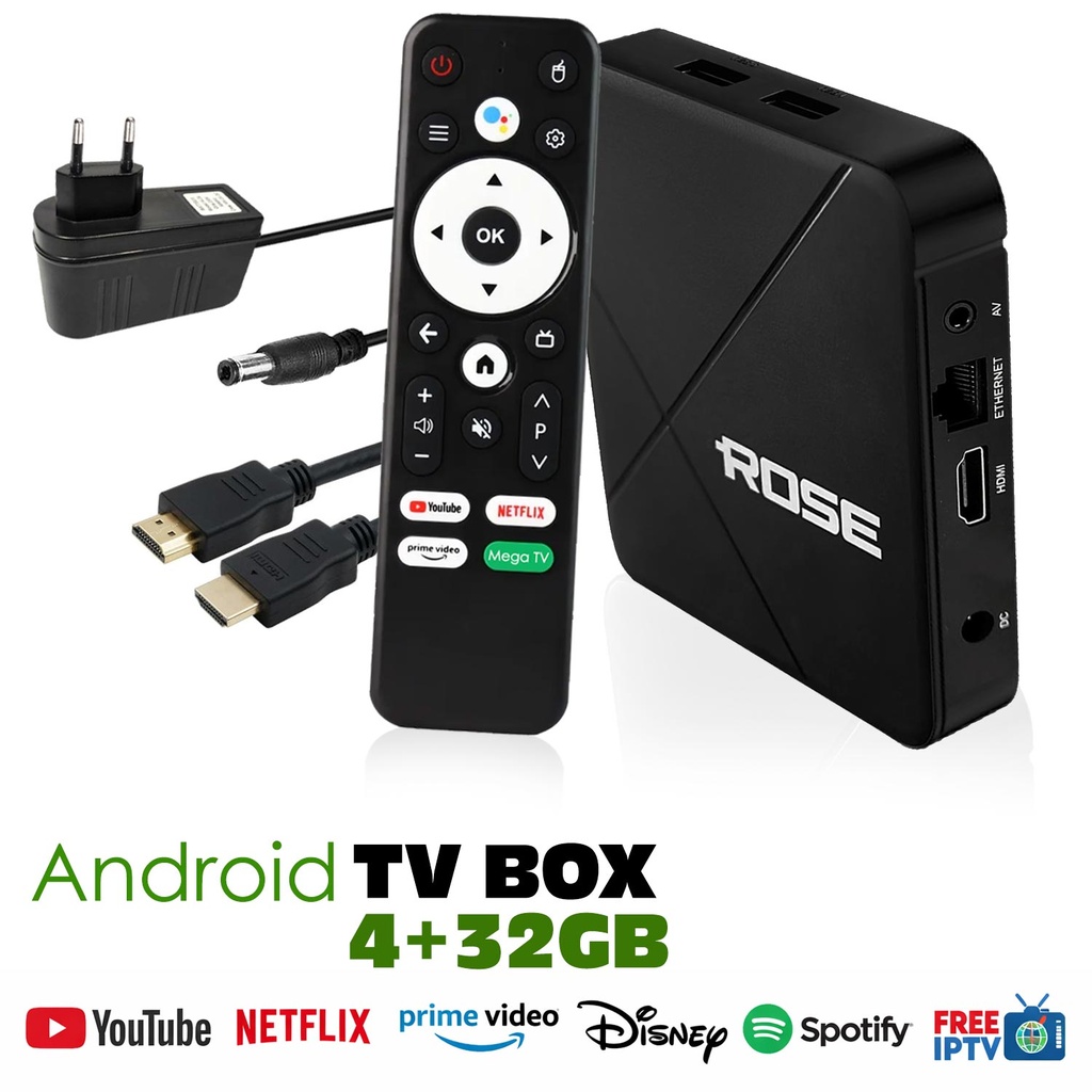 Android Tv Box Uydu Alıcı 4-32gb 6K Medya Player AI Rose RBOX-432