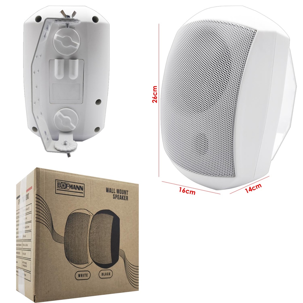 Sütun Hoparlör Dış Mekan 13cm 40w Beyaz 1 Adet Universal Bofmann BF-605W