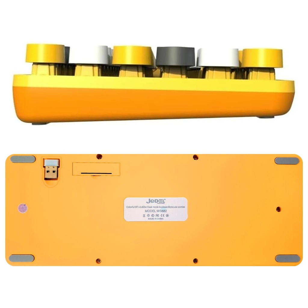 Sessiz Renkli Kablosuz Mini Klavye Q Türkçe + Mouse Set Jedel WS-682B