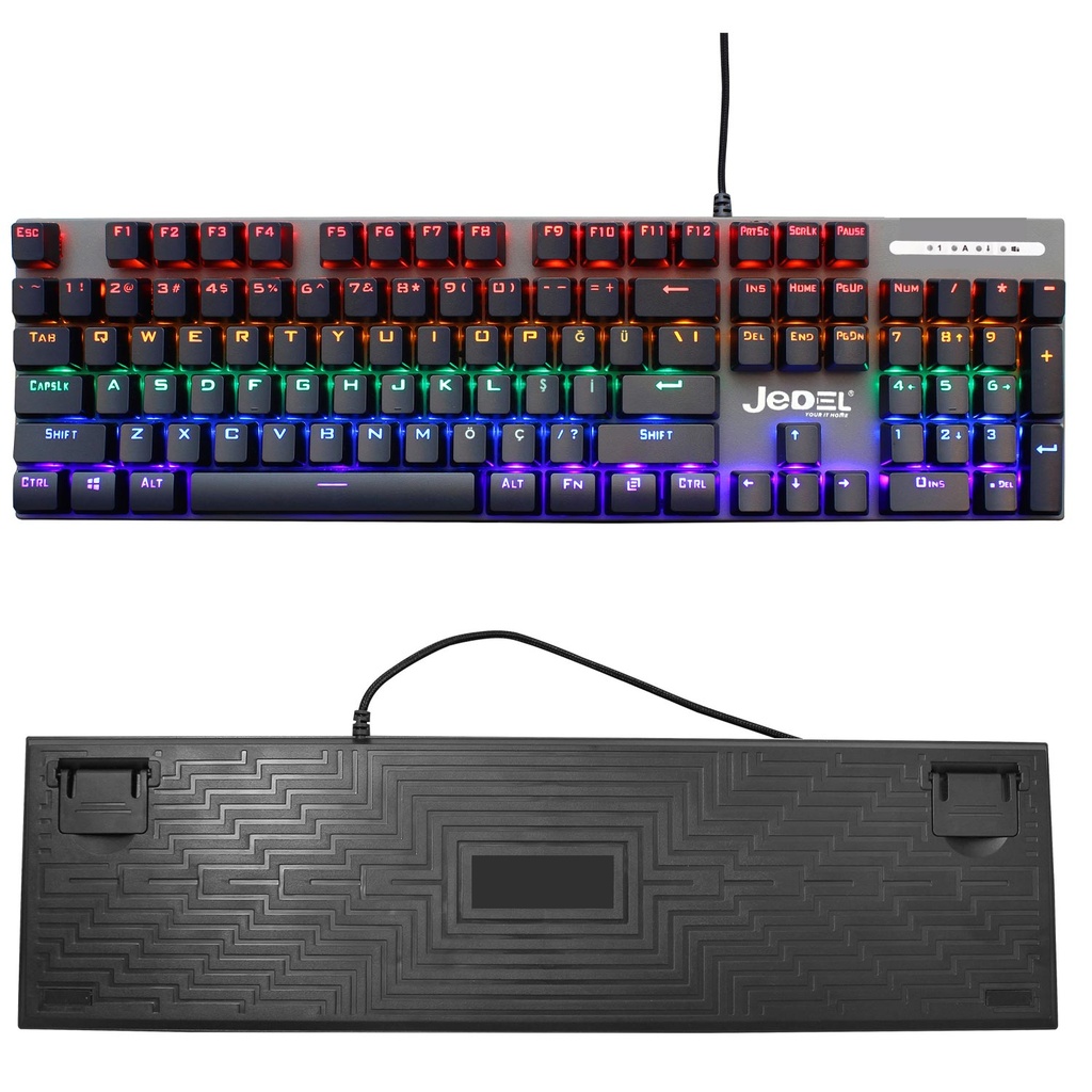 Oyuncu Kablolu Klavye Q Türkçe RGB Led ABS Mekanik Jedel KL-138