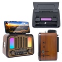 Nostalji Radyo Saatli Bluetooth Speaker Bass Fm Usb Sd KL-7092