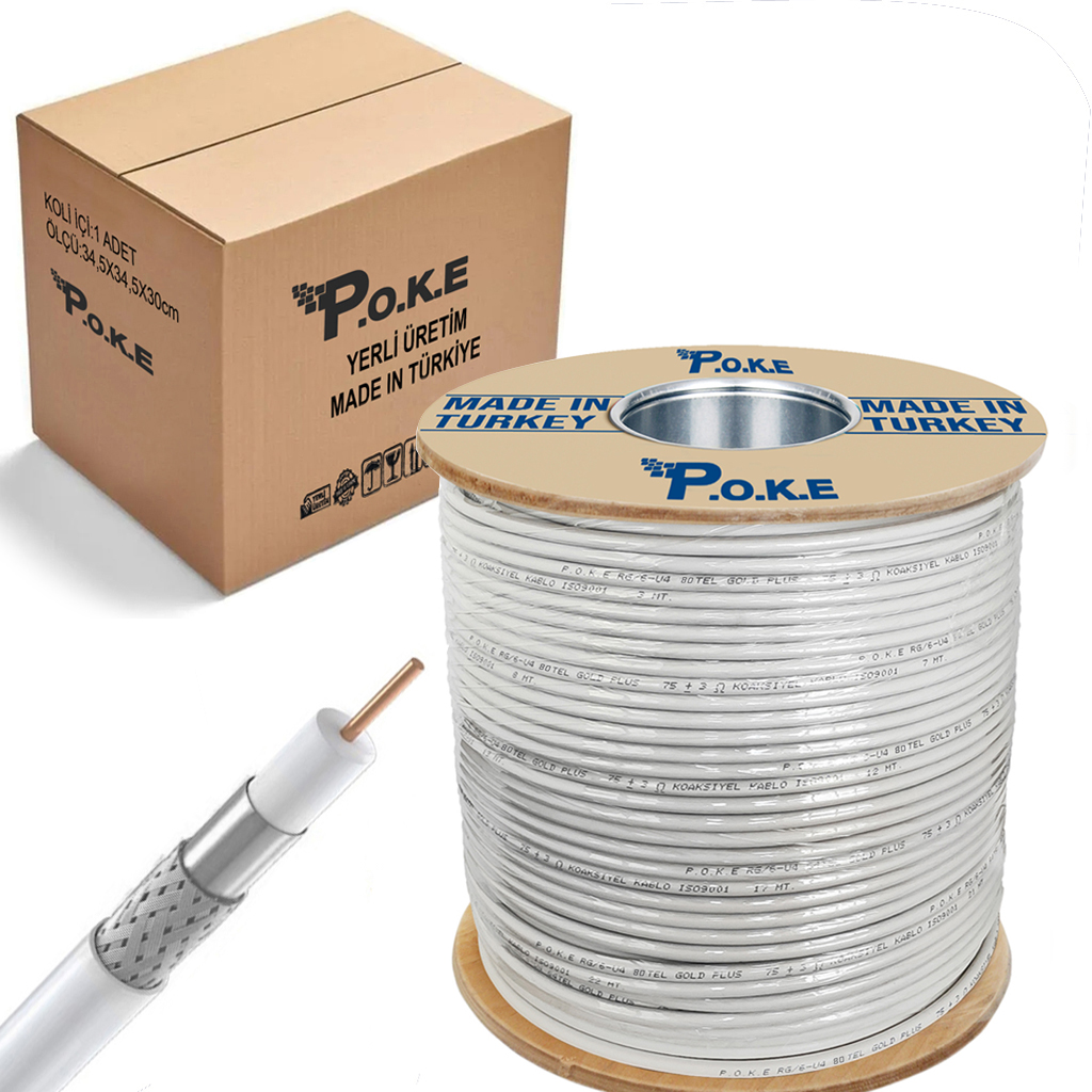 Anten Kablosu RG6/U4 80Tel 1.02 300mt Poke PK-1102