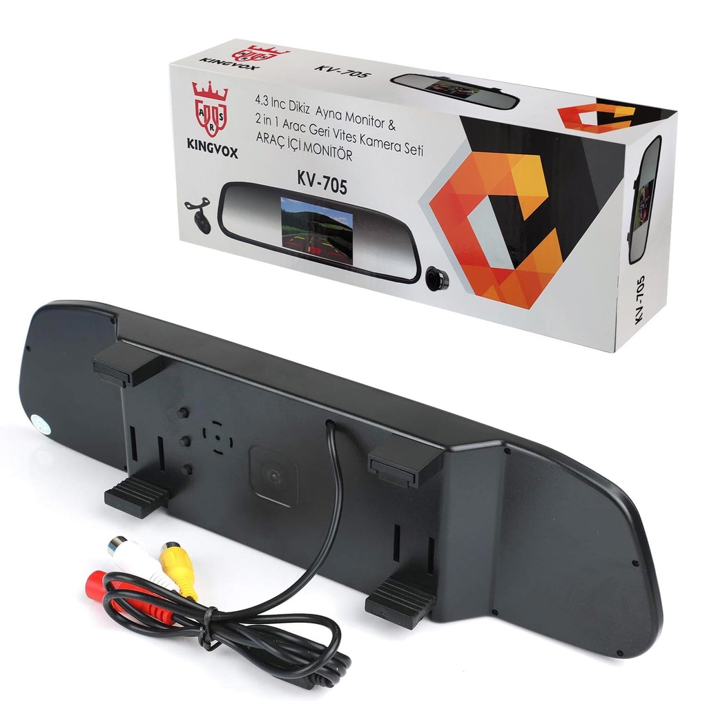 4.3'' Aynalık Araç Kamerası 2 in 1 Audiomax KV-705