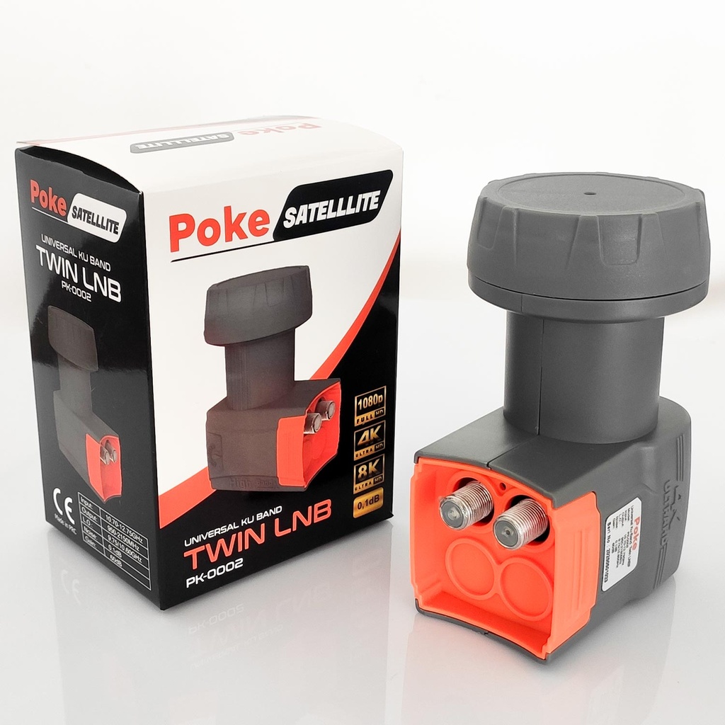 İkili Lnb Twin Yeni 0.1DB 5G 3D 4-8K Poke PK-0002