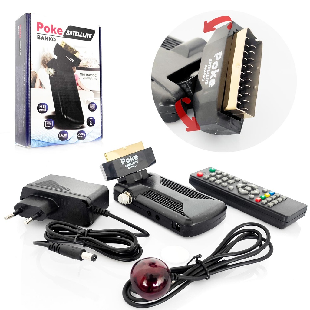 Mini Scart Sd Dijital Uydu Alıcı HQ TKGS PokeSat Banko