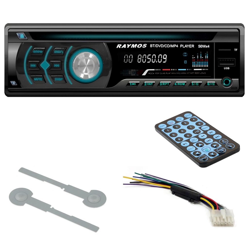 Oto Teyp Bluetooth DVD FM 4x52w 3 Anfi Çıkışlı Raymos  RDV-2012BT