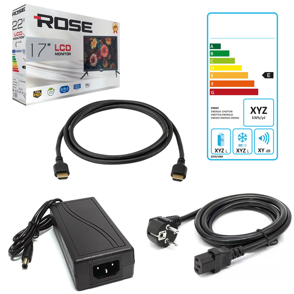 17'' Hd Lcd Televizyon Monitör 43 Ekran Kumandalı 12v 220v Rose CM-117