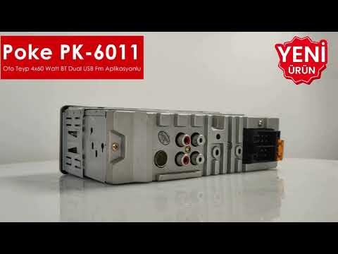 Oto Teyp 4x60 Watt BT 2xUSB Fm Şarjlı Aplikasyonlu Poke PK-6011