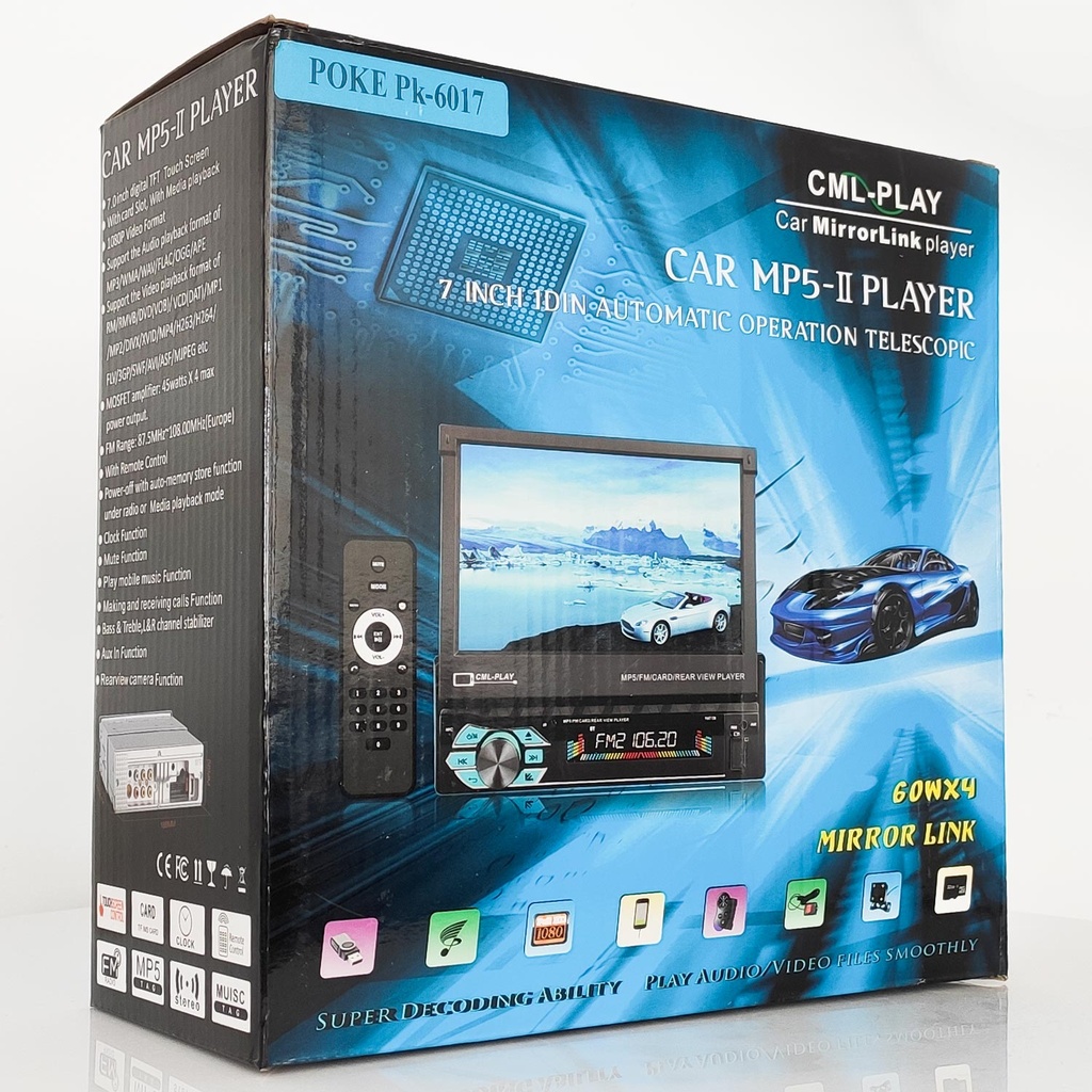 7'' İndash Teyp 4x60w Mirorlink 7388IC Şarjlı Poke PK-6017