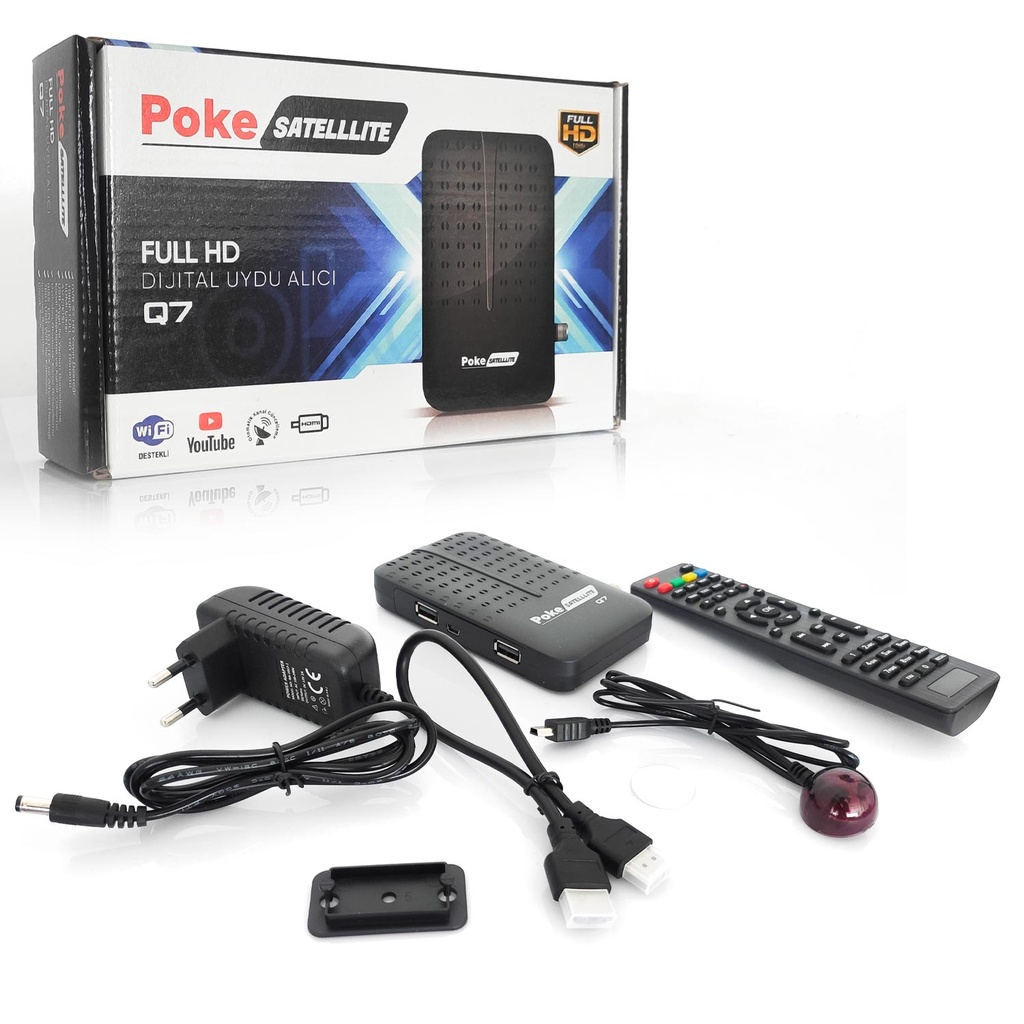 Full Hd Uydu Alıcı Youtube Free IPTV Wifi Youtube PokeSat Q7