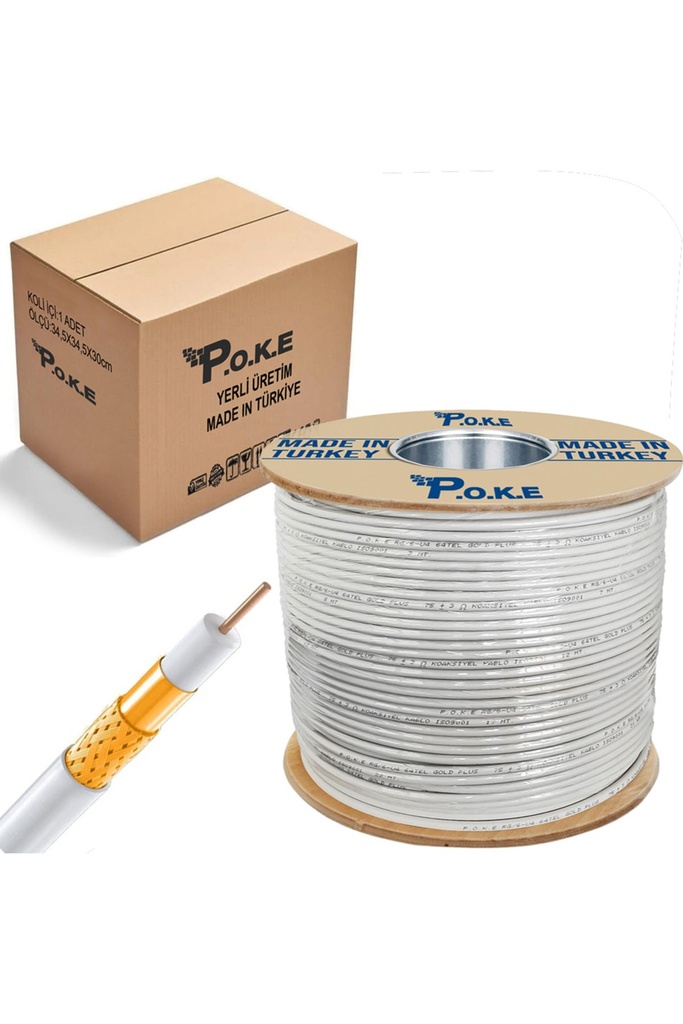 Anten Kablosu Gold RG6/U4 64Tel 1.02 500mt Poke PK-1038