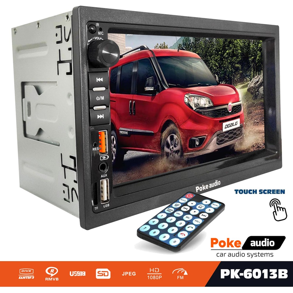 7'' Double Din Teyp 4x60w 2xusb FM SD Şarjlı Kamerasız Poke PK-6013B