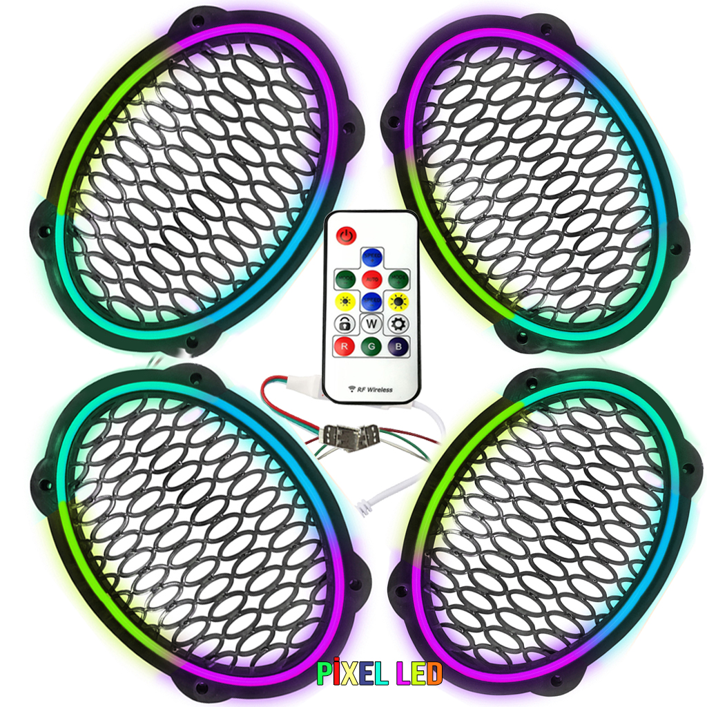 Pixel Ledli Oval Hoparlör Kapak Animasyonlu 4 Adet Poke PK-5653