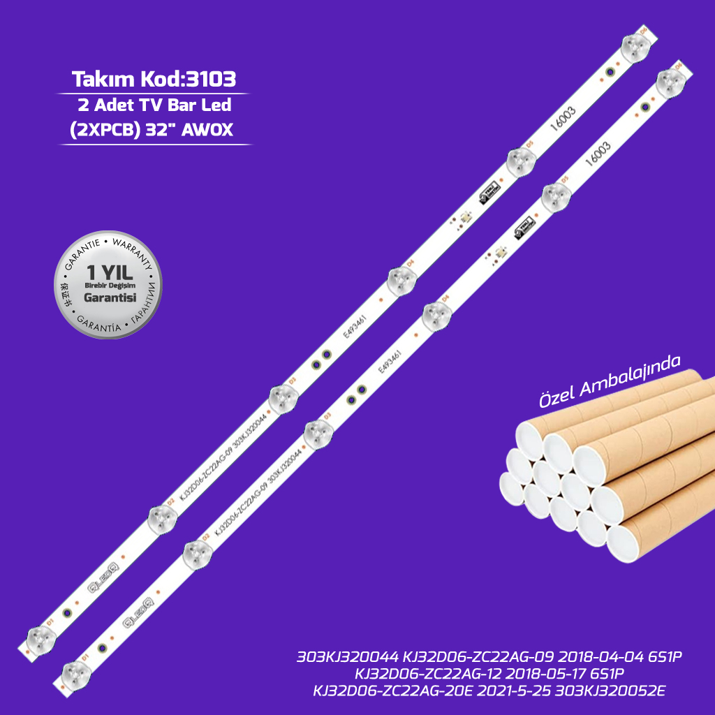 32'' U3200Str Kj32D06 Zc22Ag 09, 303Kj320044 Awox 2 Adet Tv Bar Led