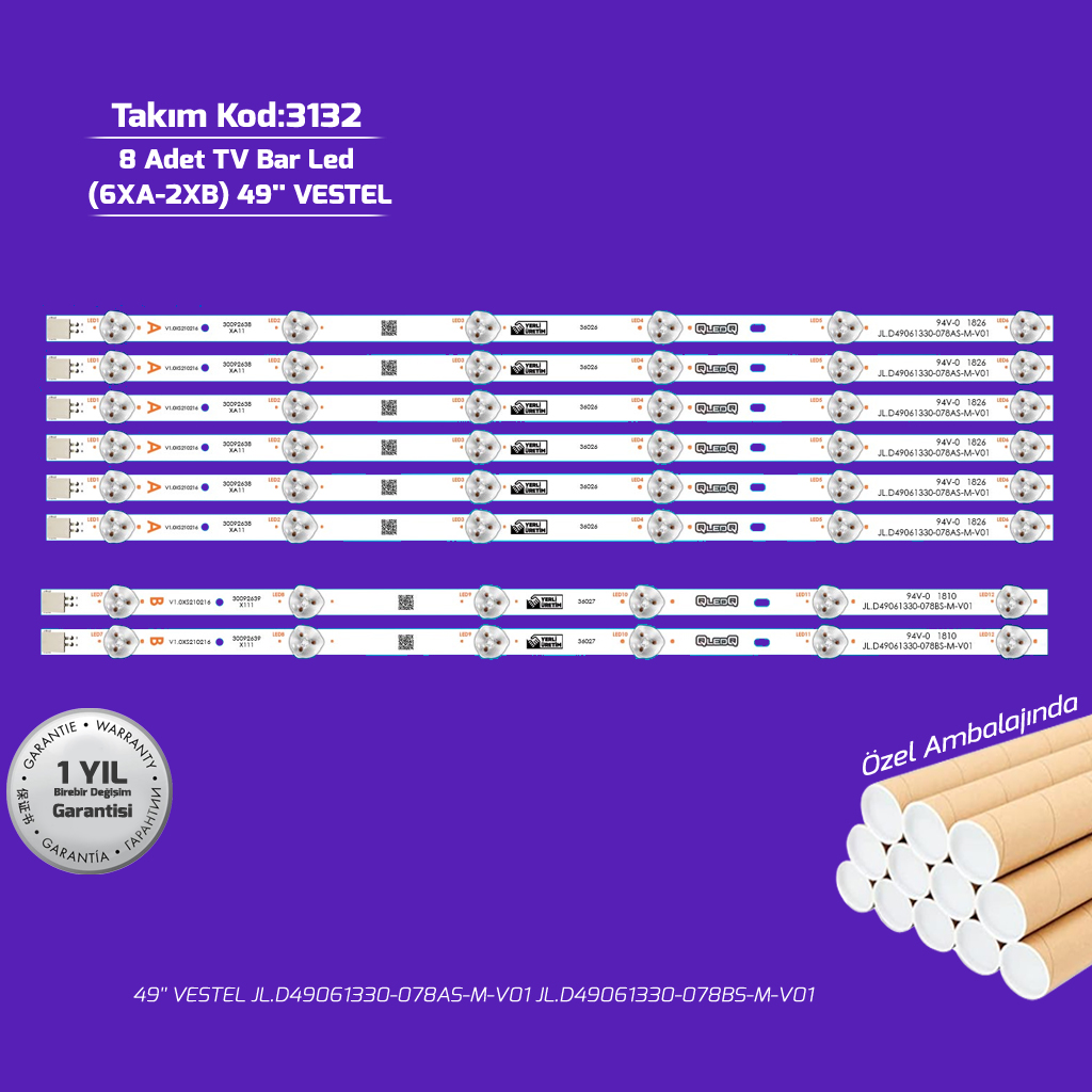 49'' Jl.D49061330 078Hs M V01 Jl.D49061330 078Hs M V04 Svv490A69 8adet Vestel Tv Bar Led