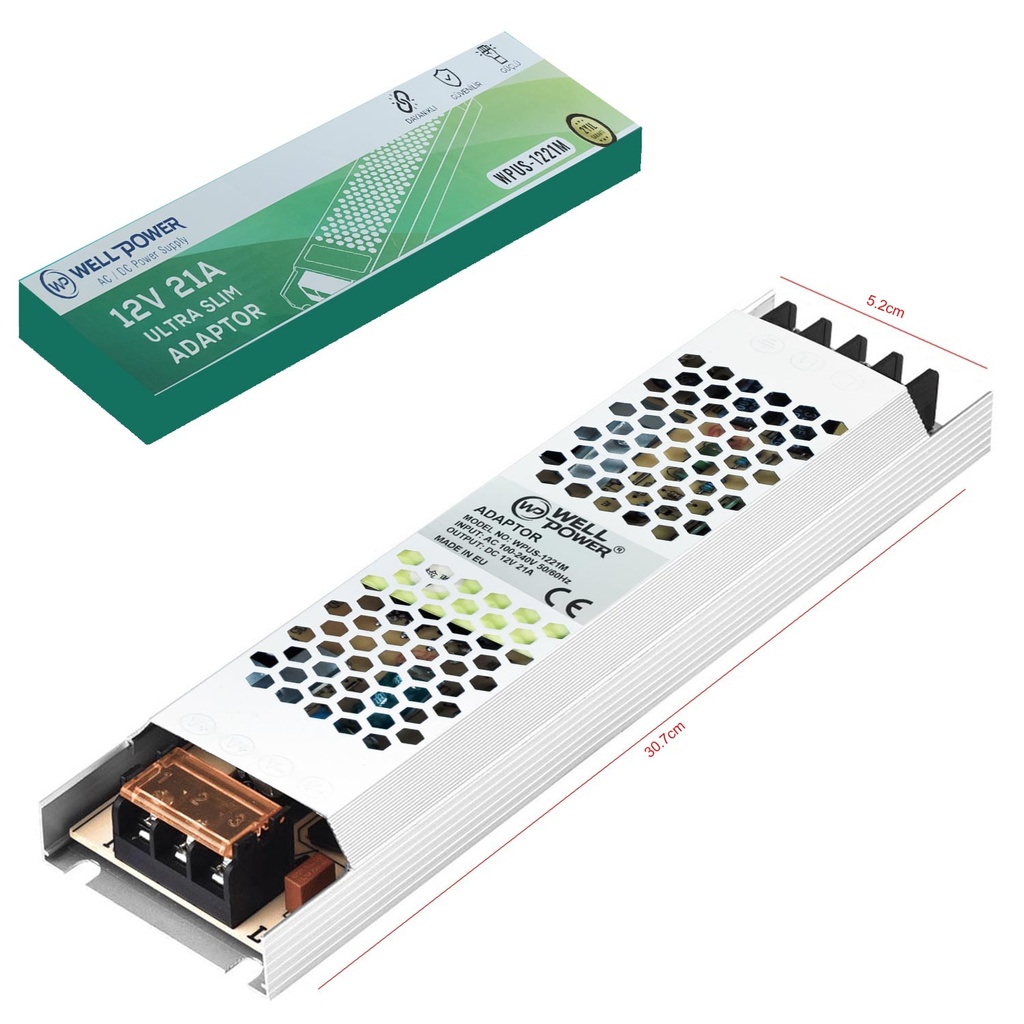 Slim Metal Kasa Adaptör 12v 21a Wellpower Wpus-1221M 