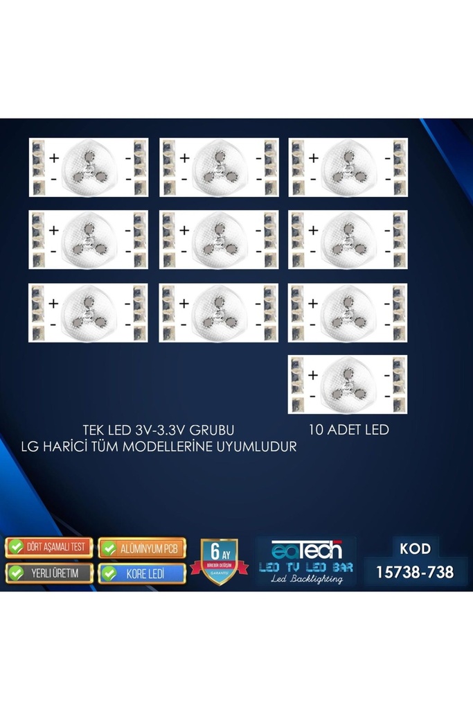 Tekli Tv Led 3V Lg Harici Tüm Modeller (10 Adet)