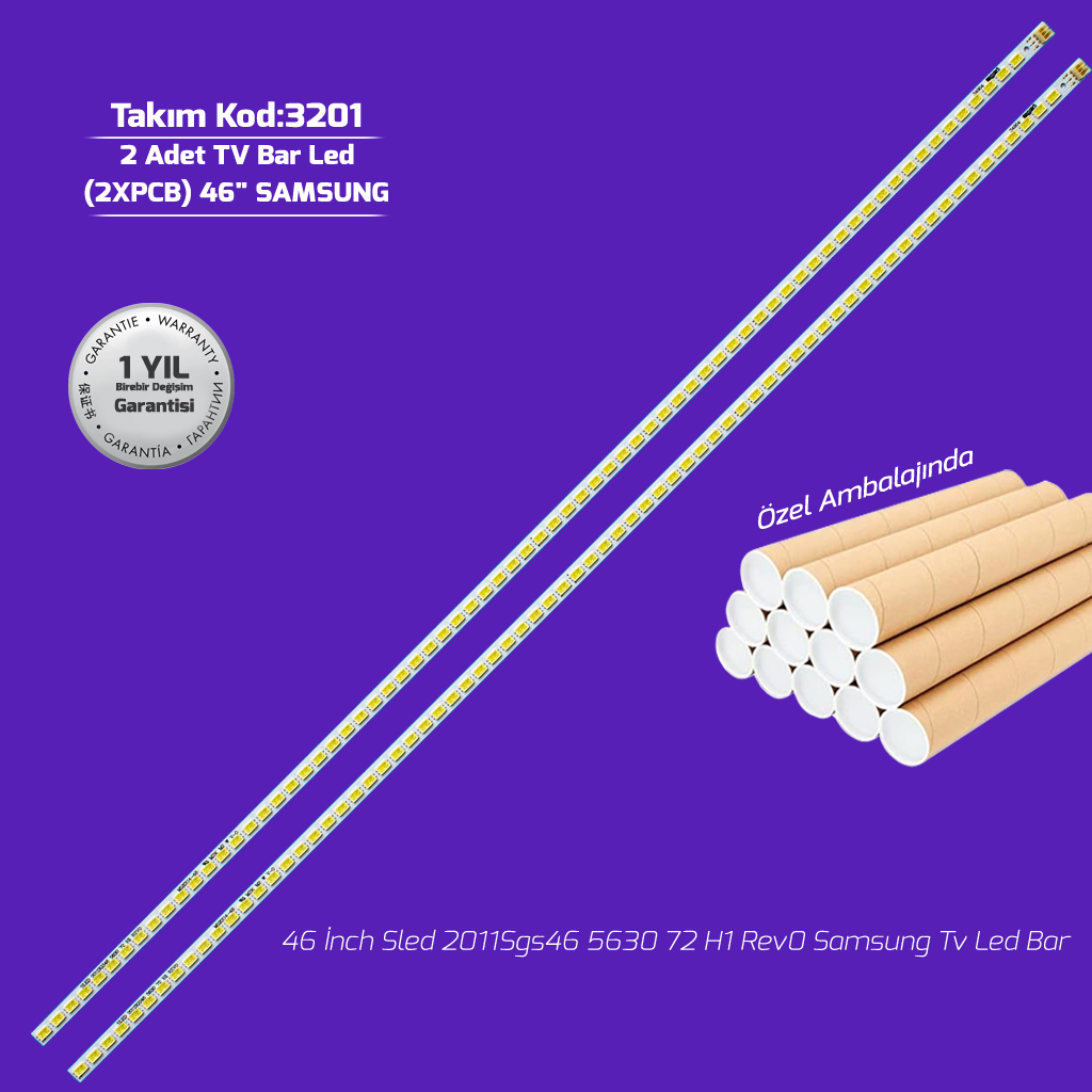 46'' Samsung Sled 2011sgs46 5630 72 H1 Rev0 2adet Tv Led Bar