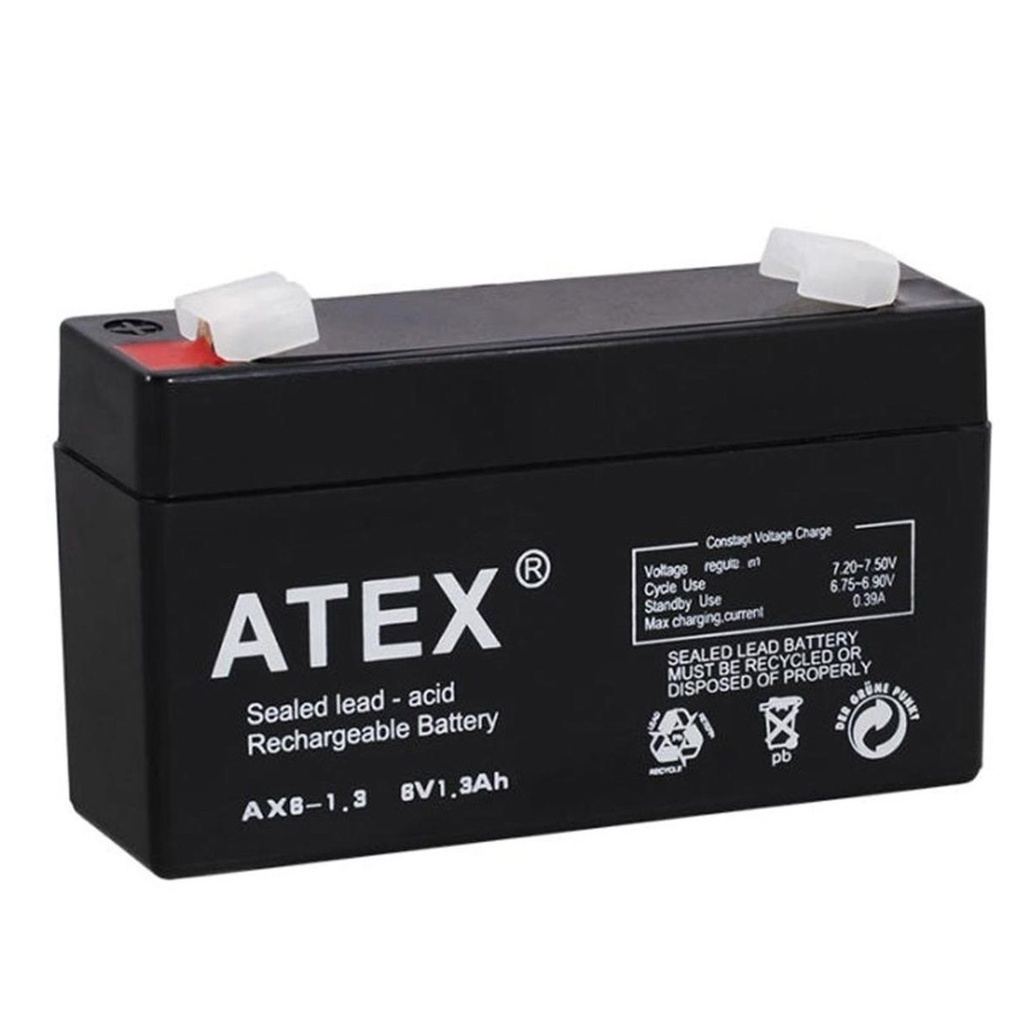 Kuru Akü 6v 1.3A 9.7x5.4x2.3 cm Atex AX6-1.3 