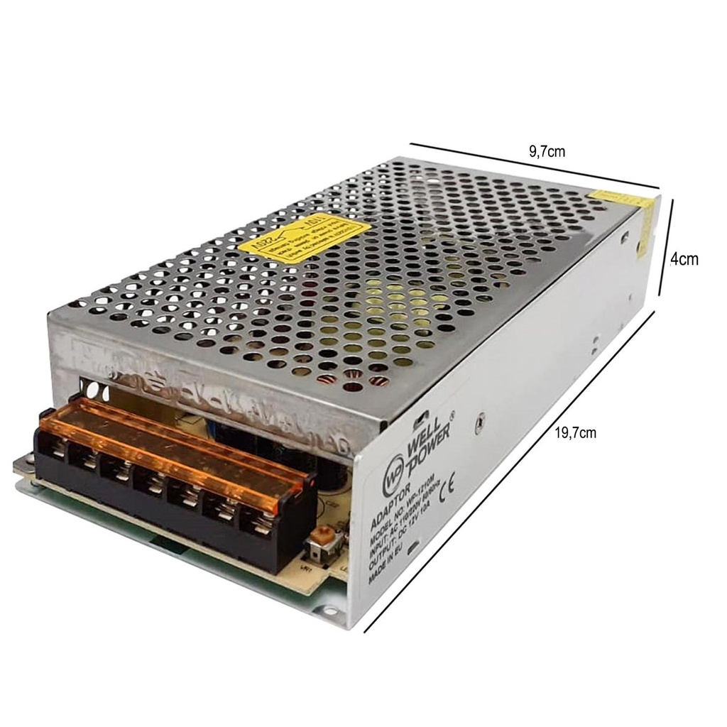 Metal Kasa Adaptör 12v 10a Wellpower WP-1210M 