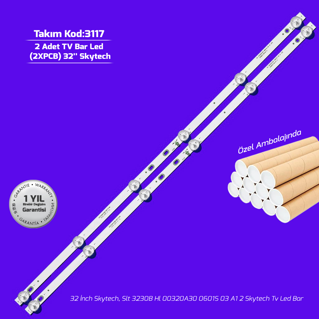 32'' Skytech, Slt 3230B Hl 00320A30 0601S 03 A1 2 Skytech 2 Adet Tv Bar Led