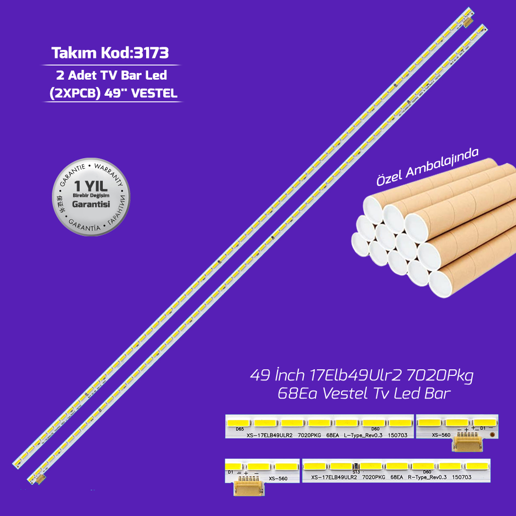 49'' 17Elb49Ulr2 7020Pkg 68Ea Vestel Tv Led Bar