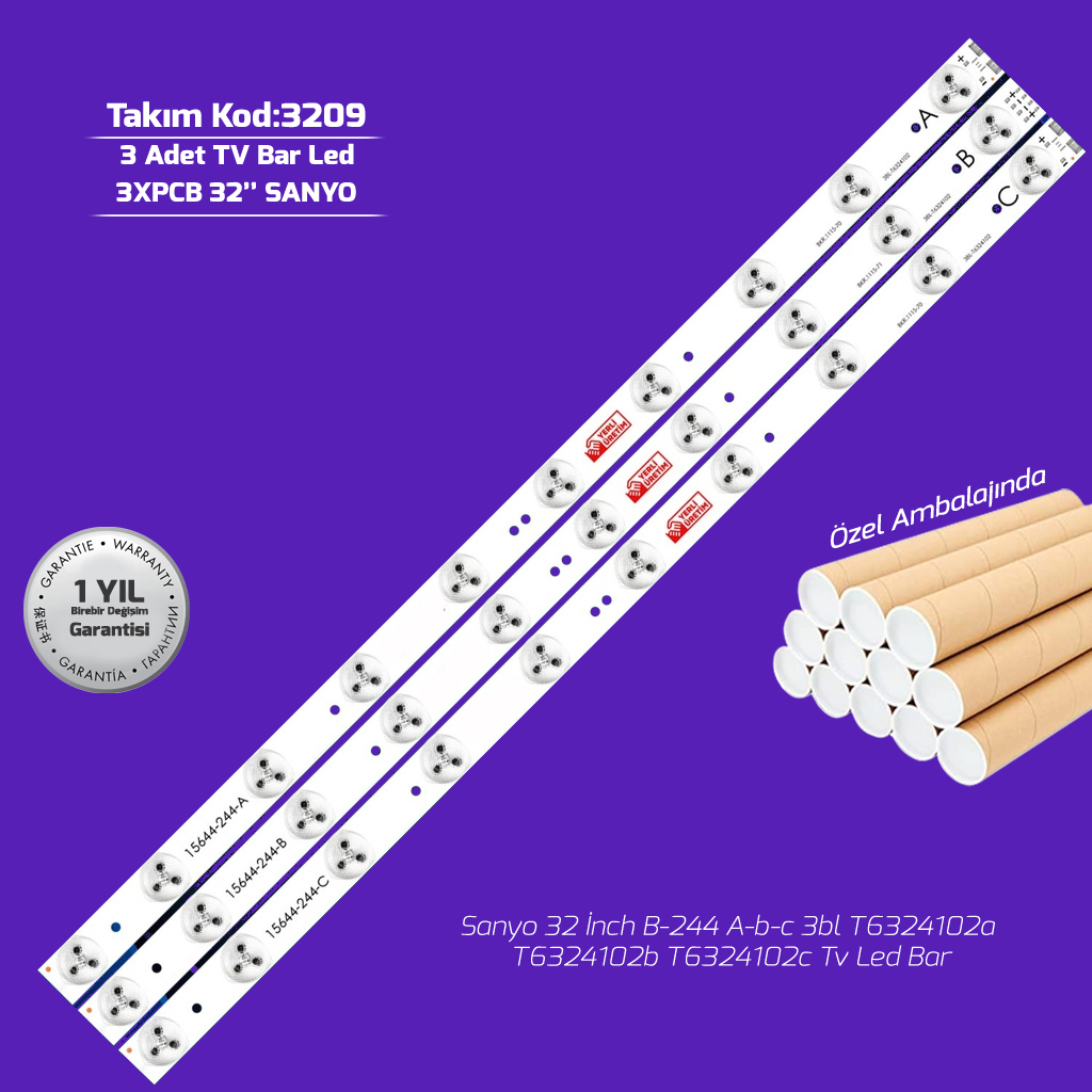 32'' Sanyo B-244 A-b-c 3bl T6324102a T6324102b T6324102c Tv Led Bar