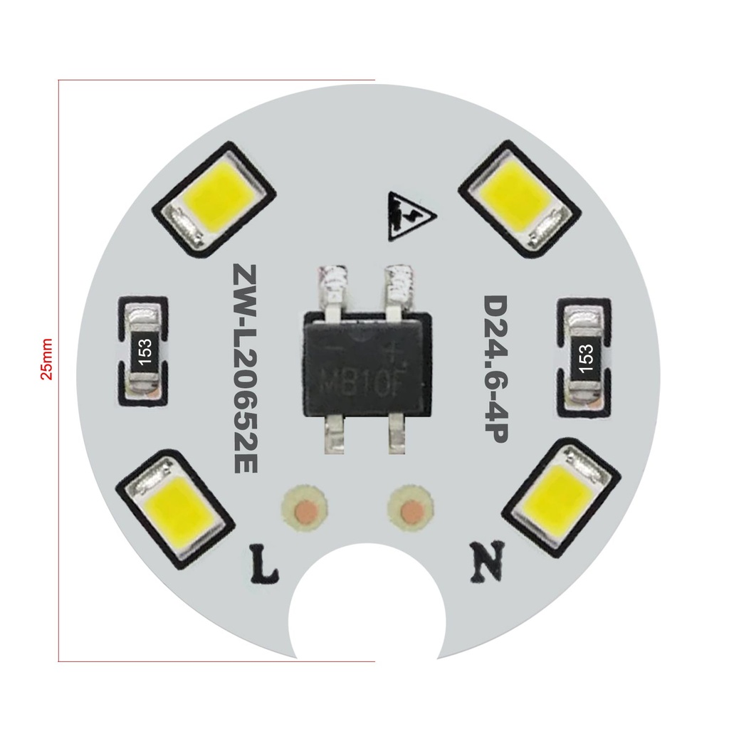 Led Pcb Aliminyum 220v 1w Beyaz PK-5257