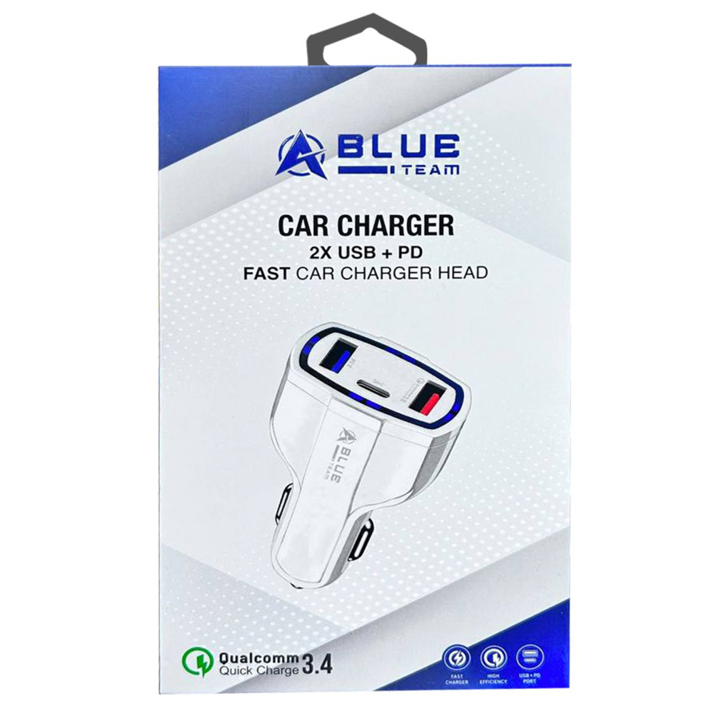 Araç Şarj Adaptörü 2x Usb - Pd Type C Quick Qualcomm 3.4a Hızlı BlueTeam BCC-04 R32
