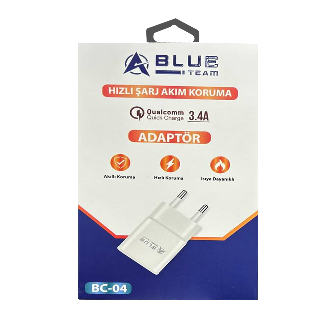 Şarj Adaptörü Quick Qualcomm 3.4a Hızlı BlueTeam BC-04 