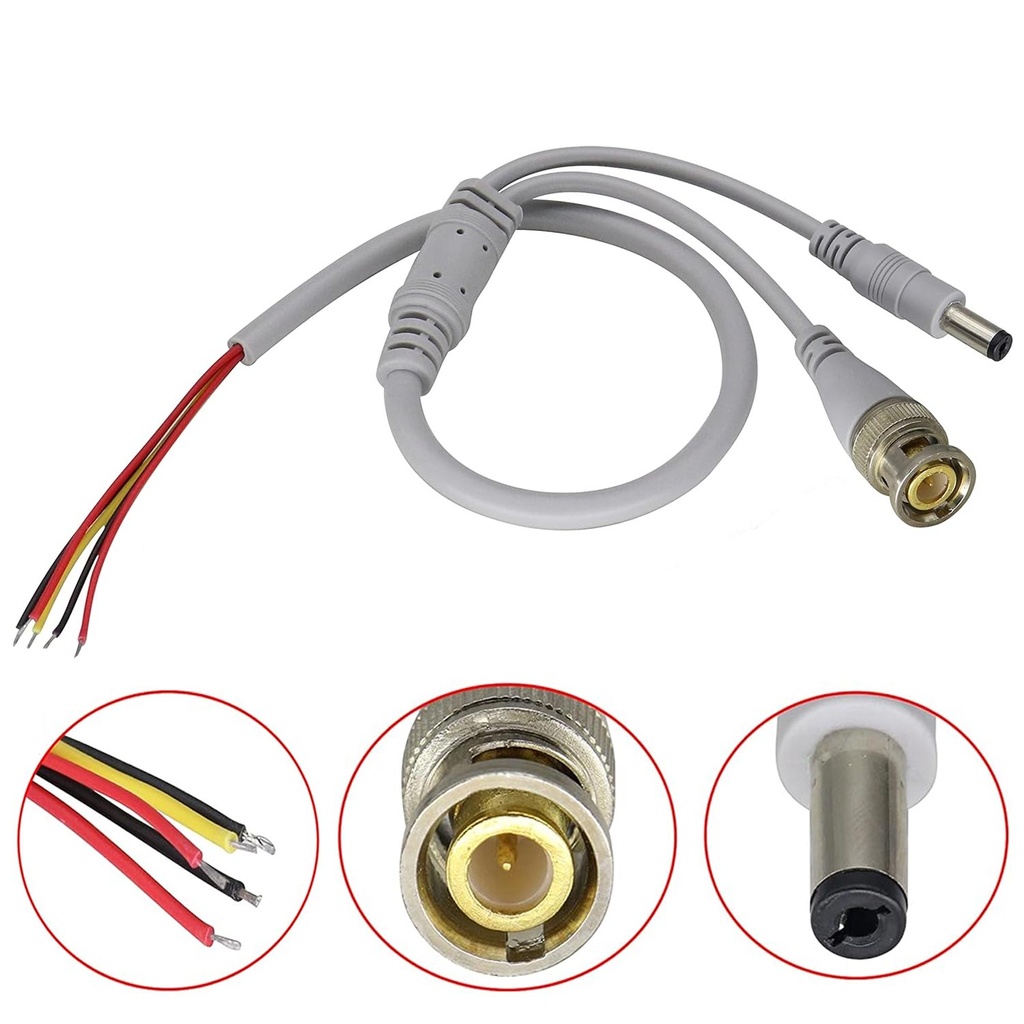 Bnc Kablo Power Jack Fiş Konnektör 40cm Etc Rose PK-03  