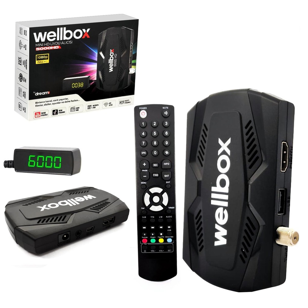 Uydu Alıcı Mini Hd Cihazdan Tuşlu Wellbox 5000HD
