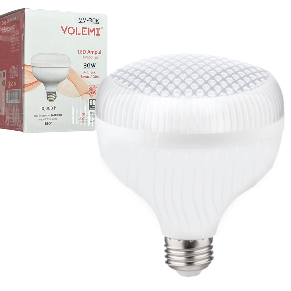 Kristal Led Ampul 220v 30w Beyaz E27 Volemi VM-30K