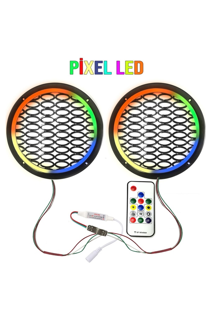 Pixel Ledli 16cm Hoparlör Kapak Animasyonlu 2 Adet Poke PK-5648