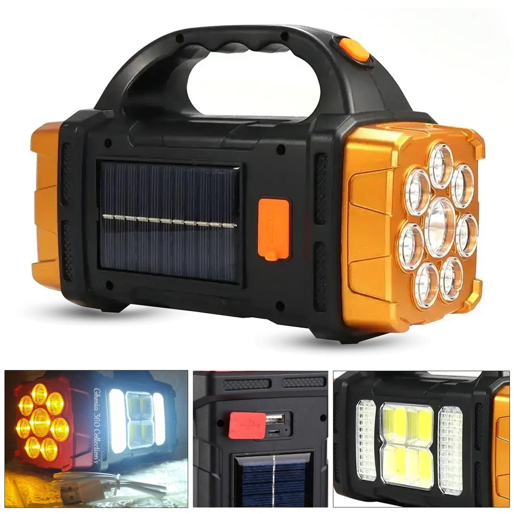 El Feneri Projektör Solar Şarjlı 38w Hurry Bolt HB-1678