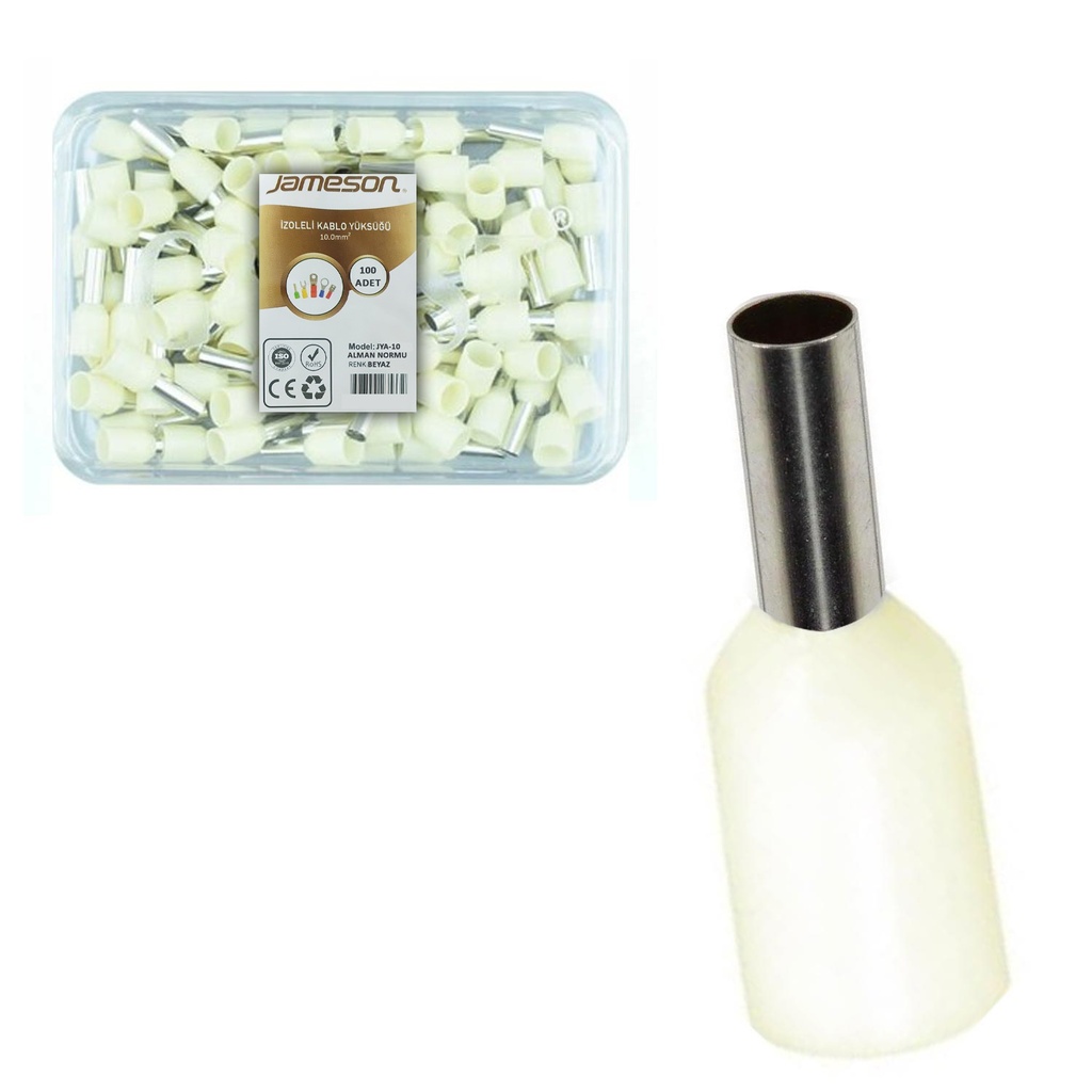 İzoleli Kablo yüksüğü 10mm 100 Adet JAMESON JYA-10