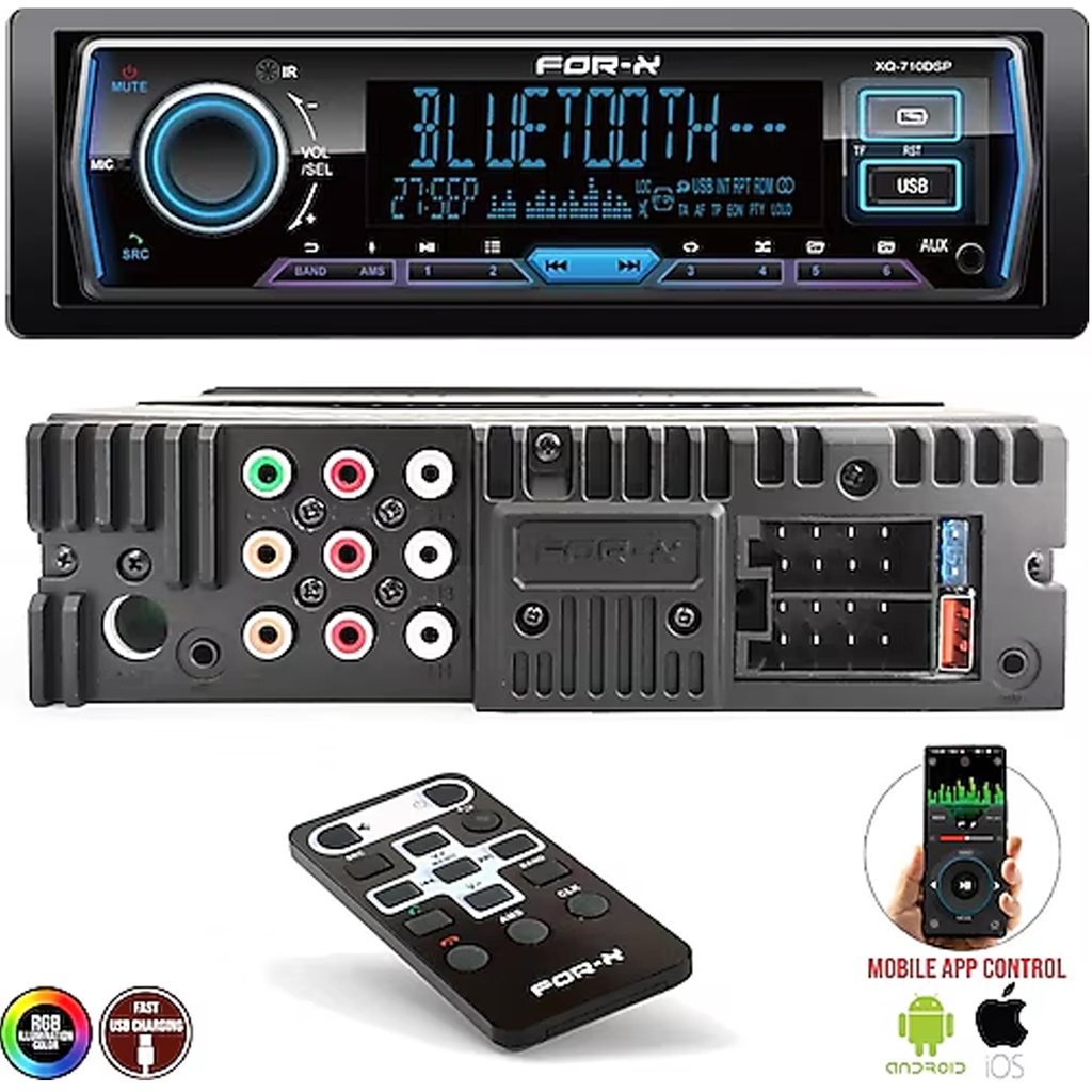 Oto Teyp 60w 4 Kanal Bt Usb DSP'li Lcd Ekranlı For-X XQ-710DSP 