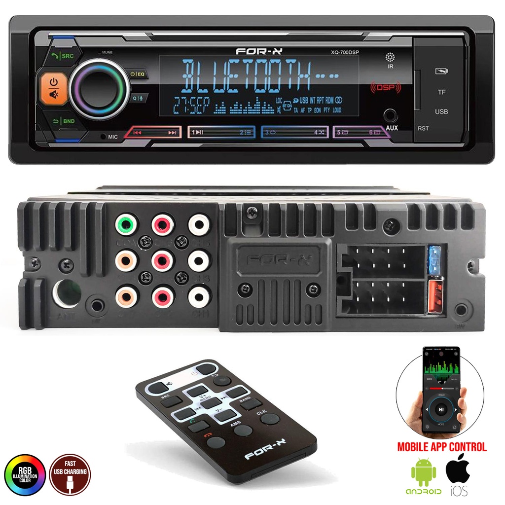 Oto Teyp 60w 4 Kanal Bt Usb Lcd Ekranlı For-X XQ-700DSP R3