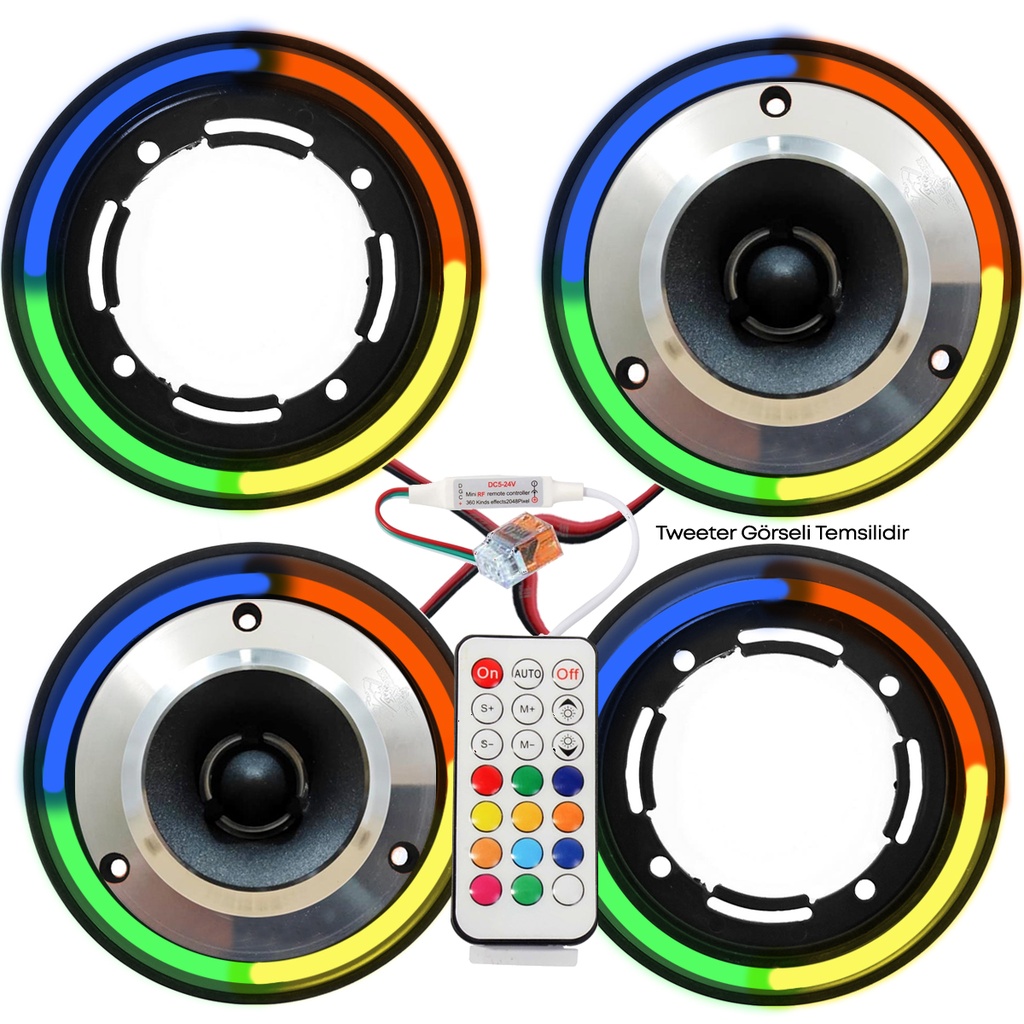 Pixel Ledli 10cm Tweeter Kapak 4adet Animasyonlu Poke PK-5875