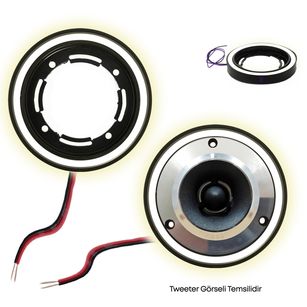 Ledli 10cm Hoparlör Tweeter Kapak 2 Adet Poke PK-5876